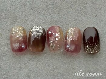 ボルドーブラウンラメ