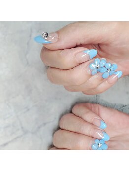 ミューフ(Miuf)/水色フラワースカルプ