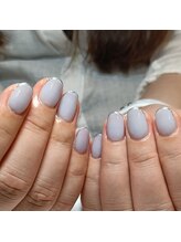 マニエネイル(mani e nail)/シンプル/涼しげネイル/深爪矯正