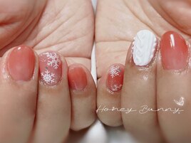 ニットネイルと雪の結晶