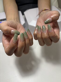 ネイルスタンド ツキイチ(NAIL STAND)/カラーグラデーション+ストーン