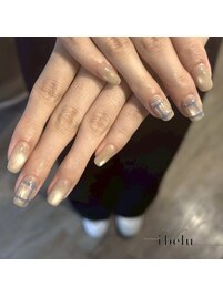 マグネット×チェックネイル