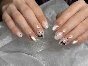 ネイルゴーゴー(NAIL55)/レースとリボンで可愛く☆
