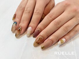べっ甲 リングネイル ニュアンス