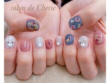 サロンド シェリー(salon de Cherie)/押し花　くまさんネイル