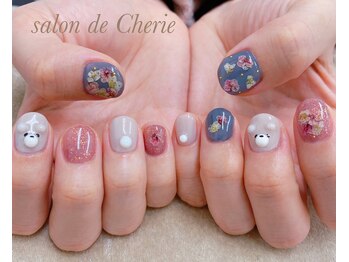 サロンド シェリー(salon de Cherie)/押し花 くまさんネイル