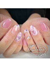 ジュジュ(Juju)/ハンドペイント　フラワーネイル