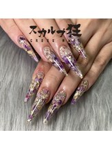 クロスネイル(CROSS nail)/デザスカフラワーネイル