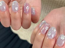 アンドネイル(+ and Nail)/梅雨ネイル/お花ネイル/デザイン