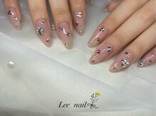 リーネイル(Lee_nail)/ワンカラーストーンデザイン♪