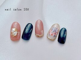 手描きフラワーNail