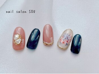 ネイルサロン ソウ 心斎橋店(Nail Salon Sou)/手描きフラワーNail