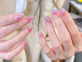 チークx氷ストーンネイル