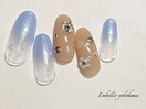 (2358)花柄ストーンネイル