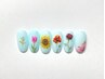 ※西村咲良指名限定【JrネイリストHand】 植物アート(10本のうち1本アート)