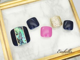 (821)モダン大人カラーネイル