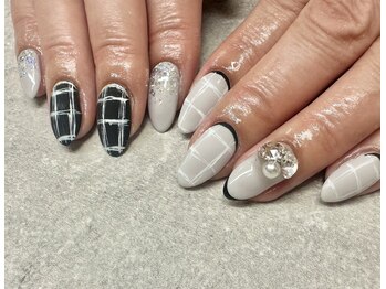 ネイルサロンファストネイルプラス 新宿店(FAST NAIL PLUS)/2023冬 【チェック柄ネイル】