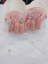 らん ネイル/くすみピンクカラーネイル