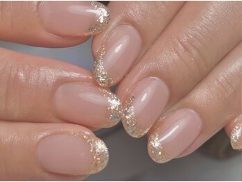 自爪育成ラメフレンチ