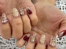 ディーネイル 池袋(D-nail)/〇ボルドーツイードネイル