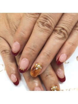 クリスタルネイル ボンベルタ橘店(CRYSTAL NAIL)/フレンチ×べっ甲