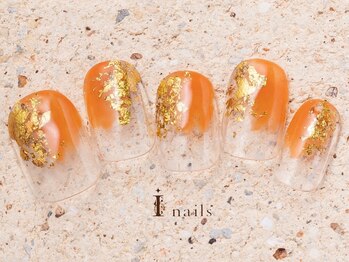 アイネイルズ 町田店(I nails)/金箔塗りかけネイル6480円