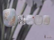 アイネイルズ 吉祥寺店(I nails)/水色パールクリアフット