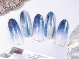 夏のラメグラネイル