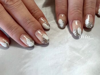 ネイルサロン イントゥ(into_)/ニュアンス　塗りかけ　シンプル