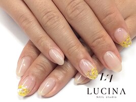 W-611　ミモザ風押し花ネイル