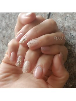 ア―ジュポシェフリル 下大利店(age poche Frill)/シェル×ミラーネイル　￥7150