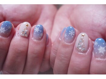 プチリリィ(Petit Lily)/キラキラツリーと結晶ネイル