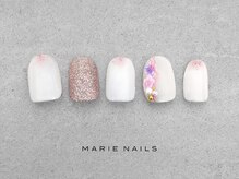 マリー ネイルズ いわきラトブ店(MARIE NAILS)/定額6600円税込 ホワイト0504a