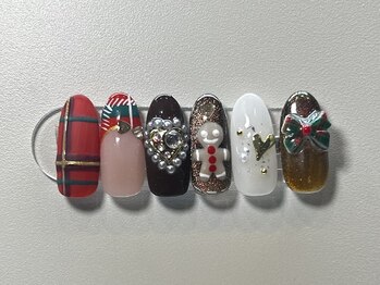 ジョアネイル(JOA Nail)/冬/クリスマス/パール/チェック