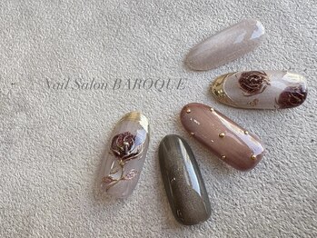ネイルサロン バロック(Nail Salon BAROQUE)/ローズデザインネイル