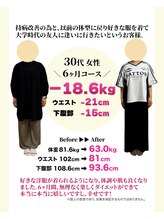 整体院すみれ/休重-18.6kg ウエスト－21cm 