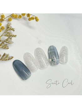 スイート シエル(Suite Ciel)/キラキラチェックネイル