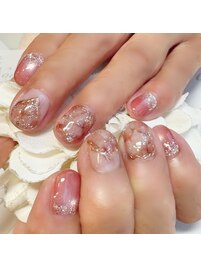 秋色大理石風ネイル&マグネット2