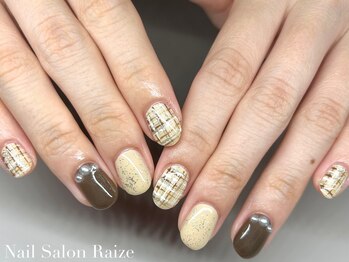 ライズ 本町店(Raize)/秋ネイル/チェックネイル