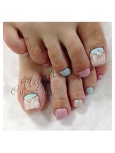 ネイルサロン ビューティーマジック 川口店/フット　パステルマーブル