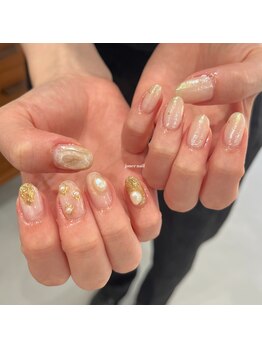 ジュアネイル(jouer nail)/ゴールド&パールネイル☆