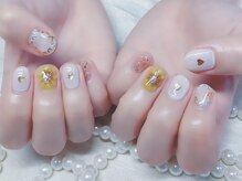 キラキラネイル 川口 南鳩ヶ谷店/ぷっくりひまわり