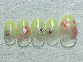 グラデーションネイル　フラワー