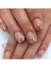 クリスタルネイル ボンベルタ橘店(CRYSTAL NAIL)/フレンチ×マーブル