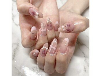 ゴールドエッグ(Gold Egg)/さくらんぼ×チェックネイル♪