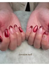 コラソンネイル(corazon nail)/HAND☆90分コース☆レッドネイル