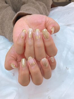 ミラーゴールドネイル