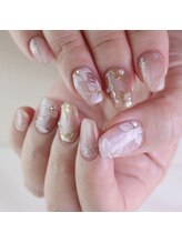ピオニーネイル(peony nail)/フラワーミラーネイル