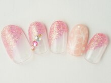 ネイルサロン ドレリッチ 大宮店(drerich)/ラメフレンチお花