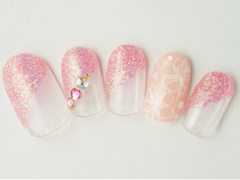 ネイルサロン ドレリッチ 大宮店(drerich)/ラメフレンチお花